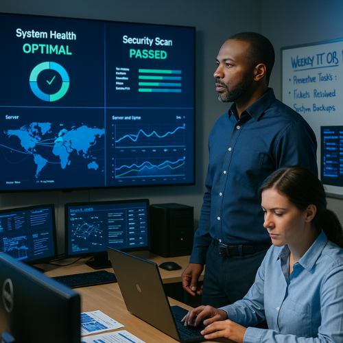 Teknewlogy IT company operations center with 24/7 monitoring for managed IT services