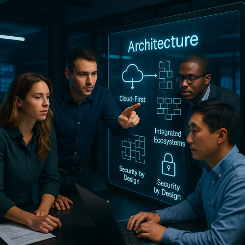 Teknewlogy solution architecture diagram showing cloud infrastructure and security layers