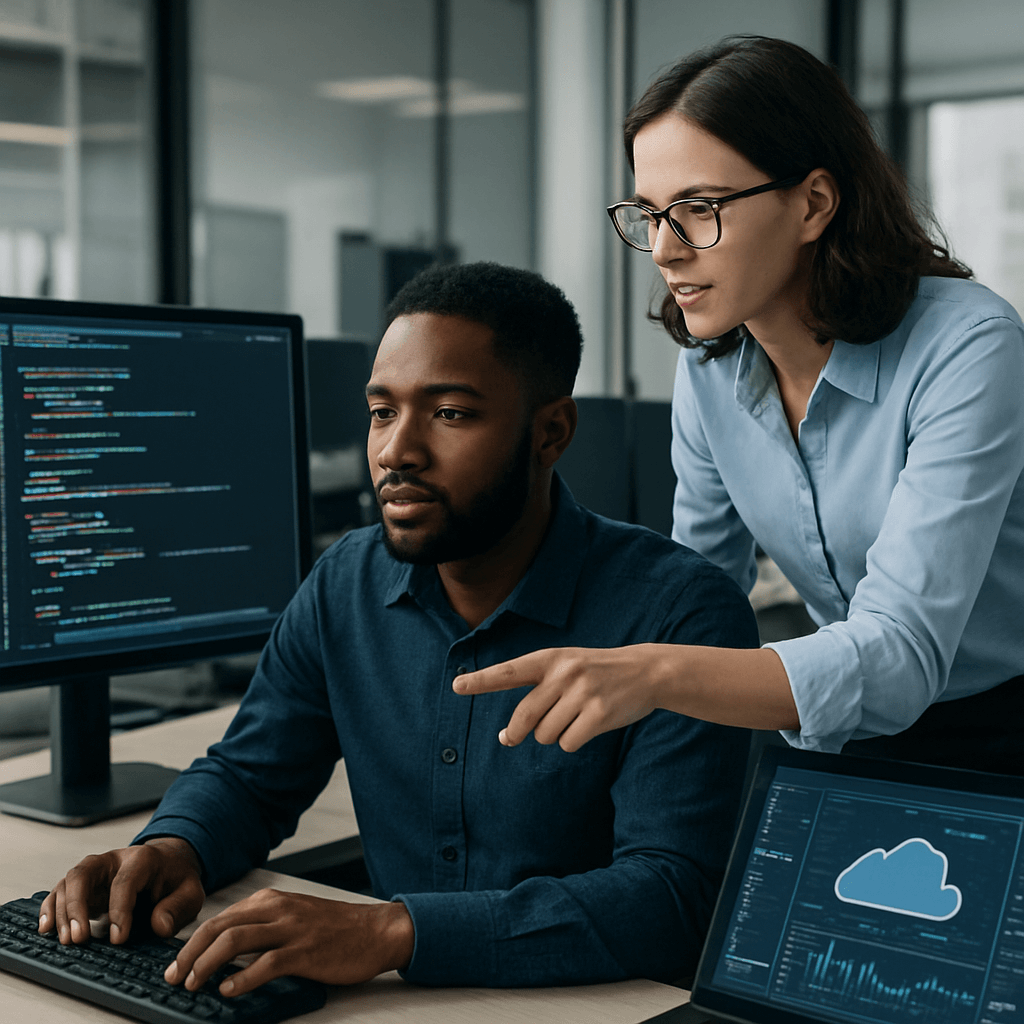 DevOps team collaboration at Teknewlogy USA IT company - cloud automation training nationwide